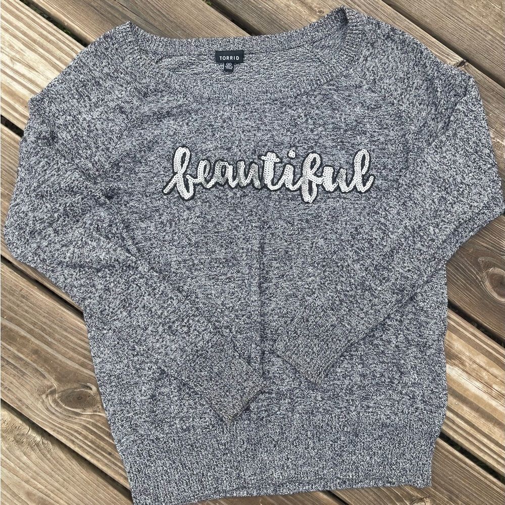 Torrid “beautiful” sequins sweater 